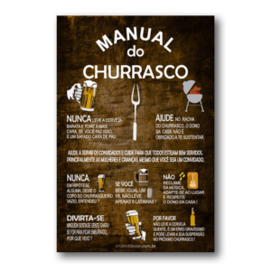 Quadro Manual do Churrasco Madeira – 20×30 cm